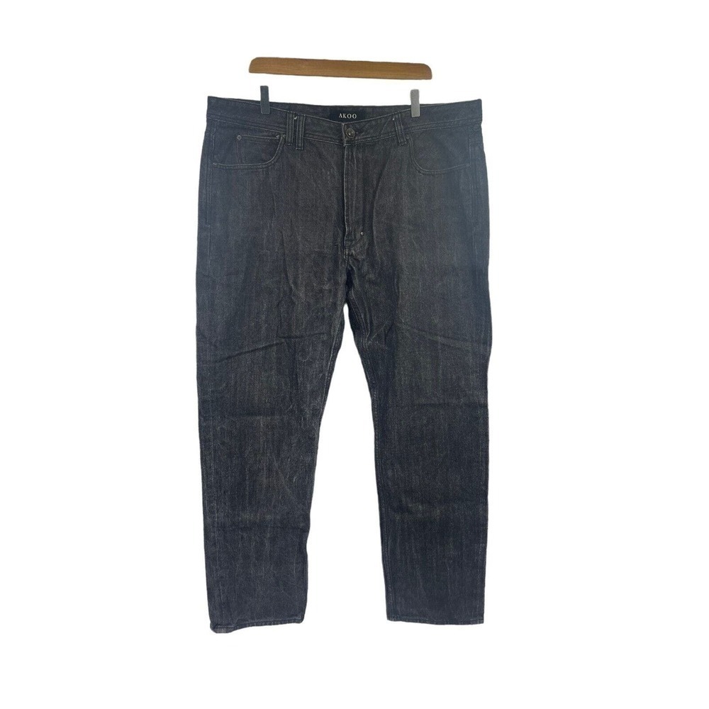 Akoo Jeans‎ Mens Size 42 No Rivals Big Oak Fit Black Denim Straight Leg